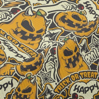 Evil Pumpkin Begging For Candy Piqué
