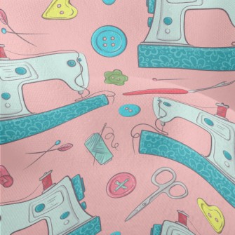 Sewing Machine And Scissors Lightweight Performance Linen