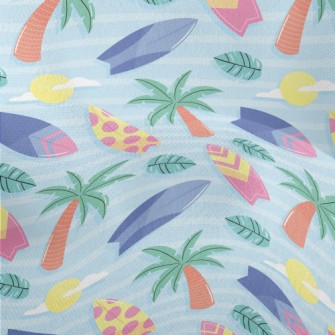 Surfboards And Palm Trees Lightweight Performance Linen