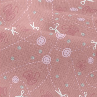 Button Yarn Scissors Modern Jersey