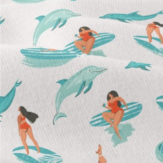 Surfer Girl With Dolphin Modern Jersey