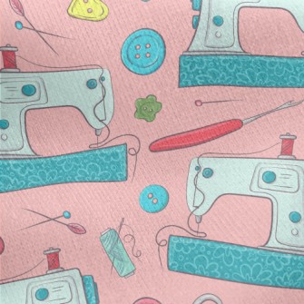 Sewing Machine And Scissors Jersey Backed Fleece