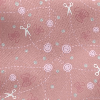 Button Yarn Scissors Jersey Backed Fleece