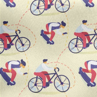 Bicycle Skateboard Boy Jersey Backed Fleece