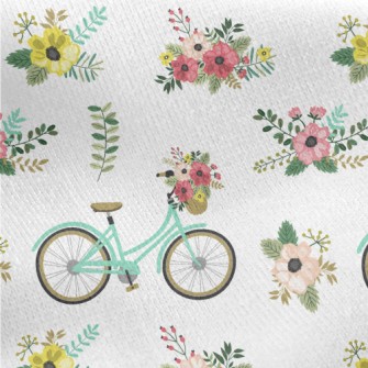 Flower Decoration Bicycle Jersey Backed Fleece