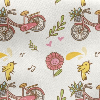 Happy Flower Bicycle Jersey Backed Fleece