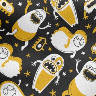 Happy Halloween Ghosts Jersey Backed Fleece