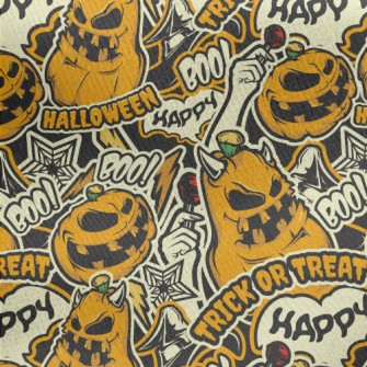 Evil Pumpkin Begging For Candy Jersey Backed Fleece