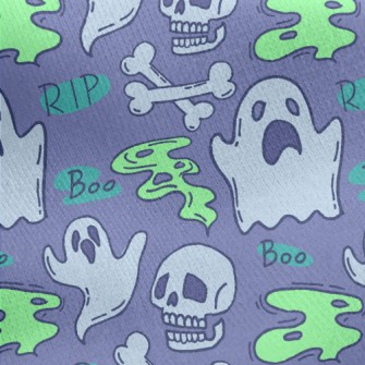Scary Skull Ghost Jersey Backed Fleece