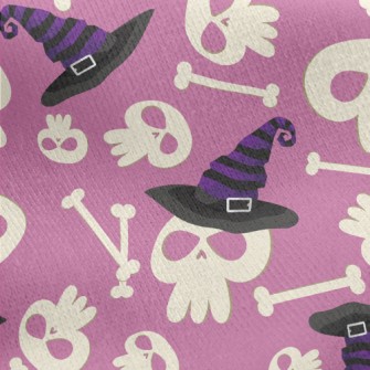 Skull And Witch Hat Jersey Backed Fleece