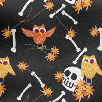 Skull And Owl Jersey Backed Fleece