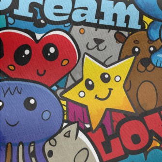 Love And Peace Animal Party Jersey Backed Fleece
