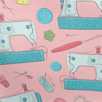 Sewing Machine And Scissors Pongee