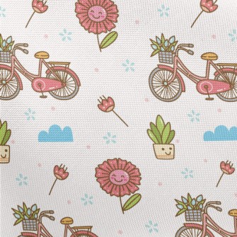 Beautiful Flower Bicycle Pongee