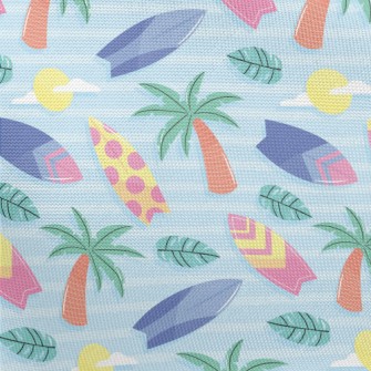 Surfboards And Palm Trees Pongee