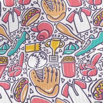 Cartoon Baseball Doodle Stretch Jersey
