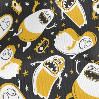 Happy Halloween Ghosts Stretch Jersey