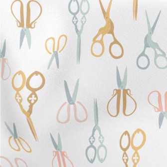 Various Shapes Of Scissors Lightweight Cotton Poplin