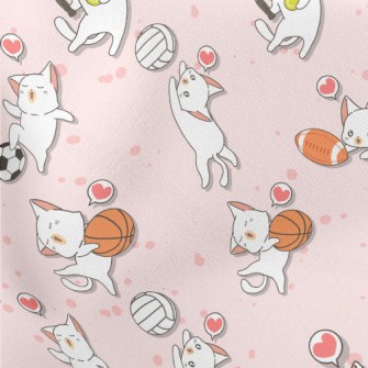 Funny Cat Sports Lightweight Cotton Poplin