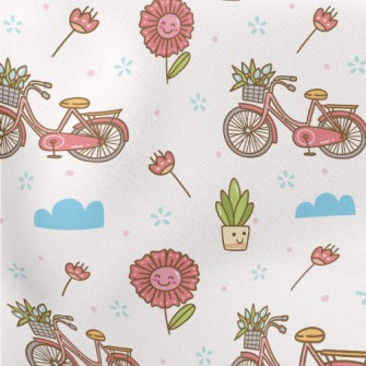 Beautiful Flower Bicycle Lightweight Cotton Poplin