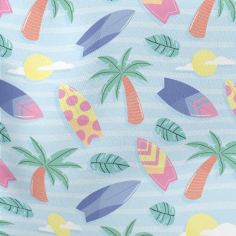Surfboards And Palm Trees Lightweight Cotton Poplin