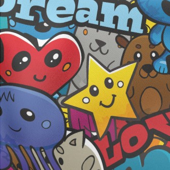 Love And Peace Animal Party Lightweight Cotton Poplin