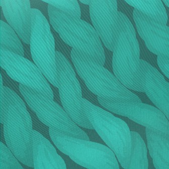 Turquoise Wool Knit Midweight Cotton Poplin