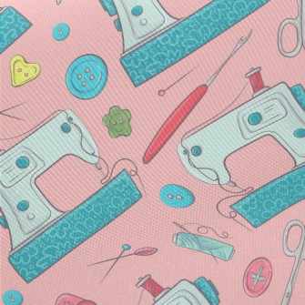Sewing Machine And Scissors Midweight Cotton Poplin