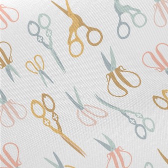 Various Shapes Of Scissors Midweight Cotton Poplin