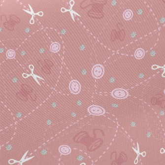 Button Yarn Scissors Midweight Cotton Poplin