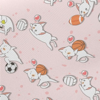 Funny Cat Sports Midweight Cotton Poplin