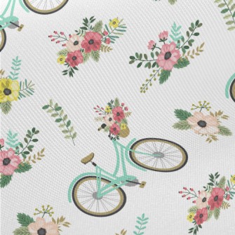 Flower Decoration Bicycle Midweight Cotton Poplin