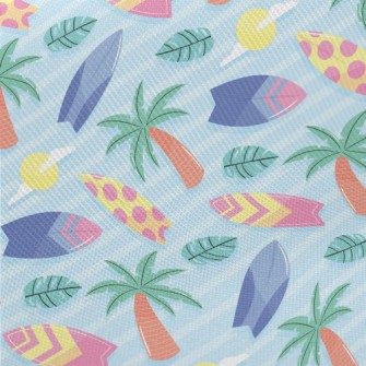 Surfboards And Palm Trees Midweight Cotton Poplin