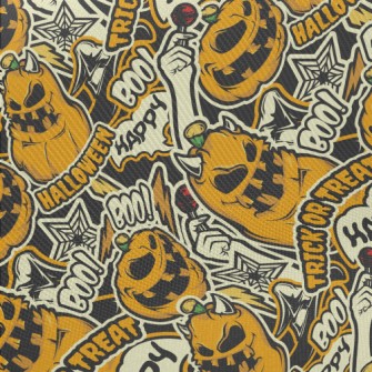 Evil Pumpkin Begging For Candy Midweight Cotton Poplin