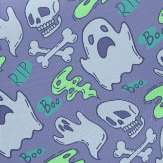 Scary Skull Ghost Midweight Cotton Poplin