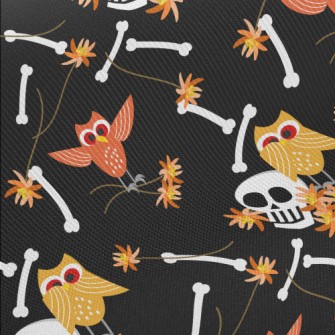 Skull And Owl Midweight Cotton Poplin