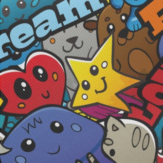 Love And Peace Animal Party Midweight Cotton Poplin
