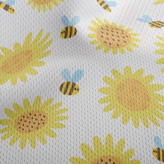 Sunflowers And Bees Athletic Mesh Flat Back