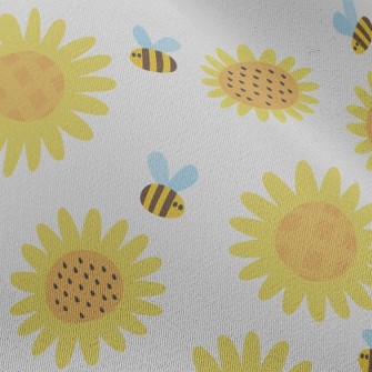 Sunflowers And Bees Chiffon