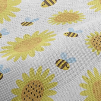 Sunflowers And Bees Performance Linen