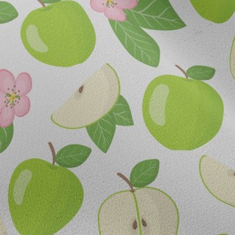 Green Apples And Small Flowers Chiffon