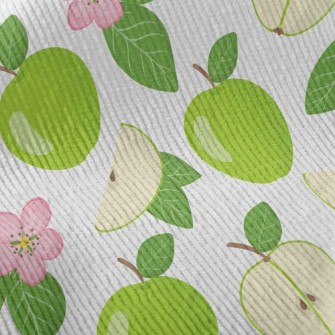 Green Apples And Small Flowers Standard Corduroy