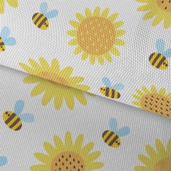 Sunflowers And Bees Waterproof Oxford