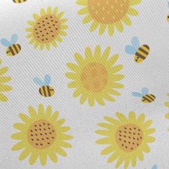 Sunflowers And Bees Twill