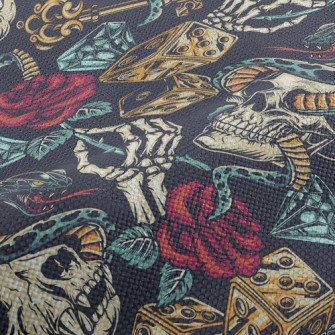 Horror Skull Rose Snake Performance Linen