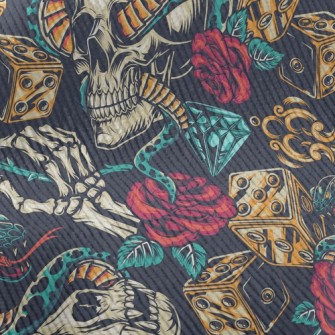 Horror Skull Rose Snake Standard Corduroy