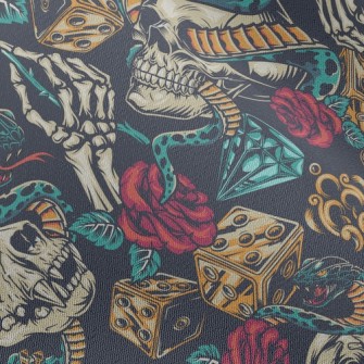 Horror Skull Rose Snake Chiffon