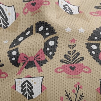 Christmas Decoration Wreath Athletic Mesh Flat Back