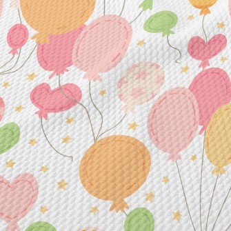 Childlike Geometric Balloons Birdseye Piqué