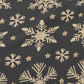 Romantic Shiny Snowflakes Birdseye Piqué